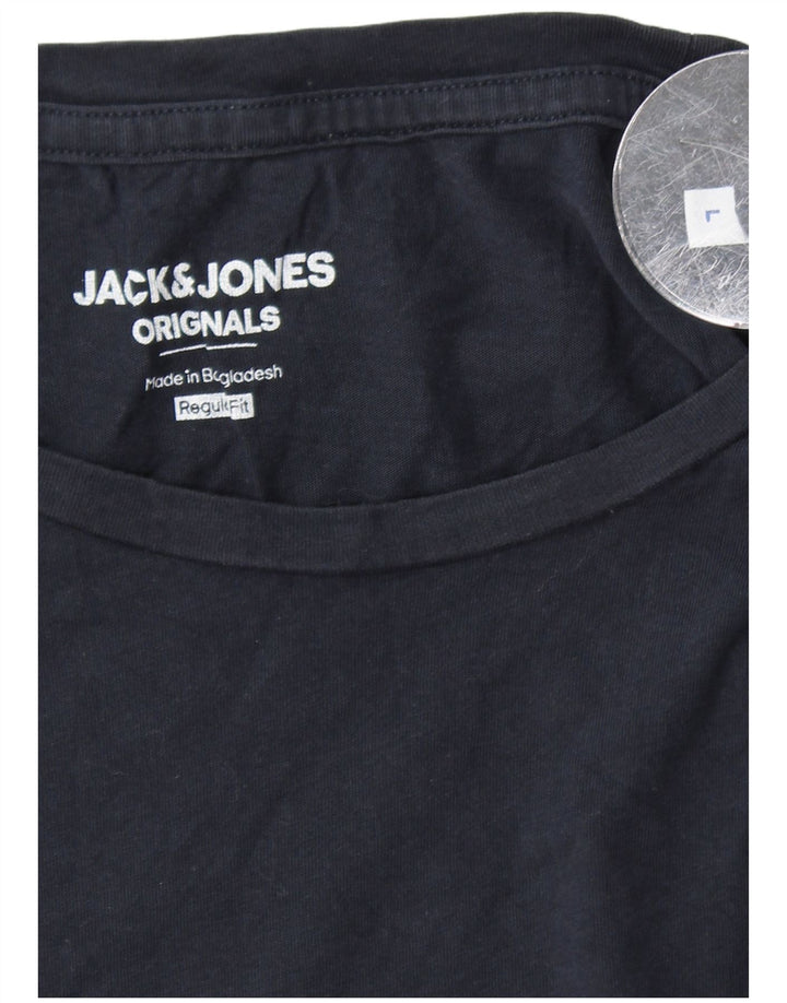 Camiseta masculina JACK & JONES regular fit grande algodão azul marinho