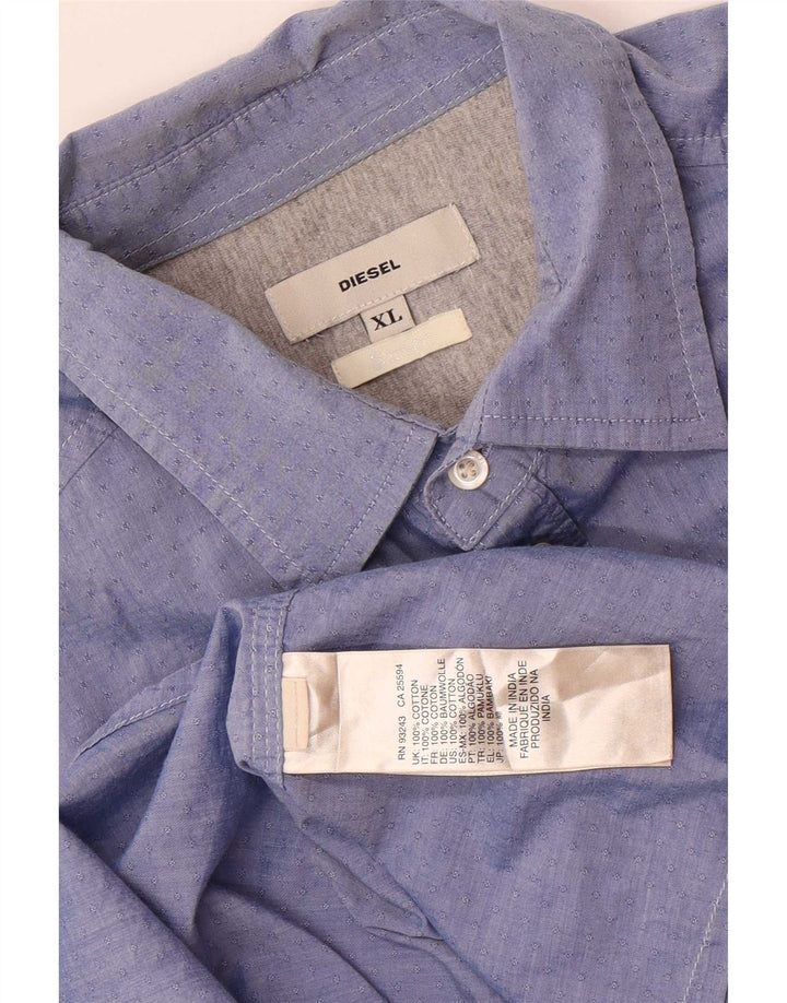 Camisa masculina Diesel XL azul algodão