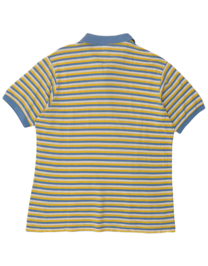 Camisa polo masculina Lacoste tamanho 6 XL algodão listrado multicolorido