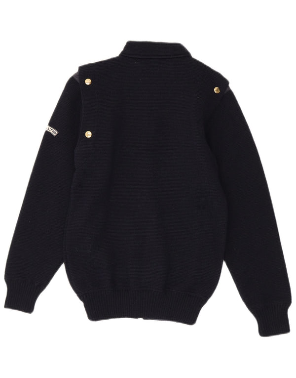 Vintage Womens Cardigan Sweater UK 12 Medium Navy Blue New Wool