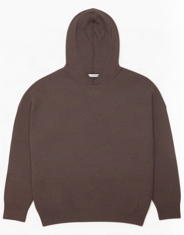 Zara Suéter masculino com capuz e viscose cinza médio