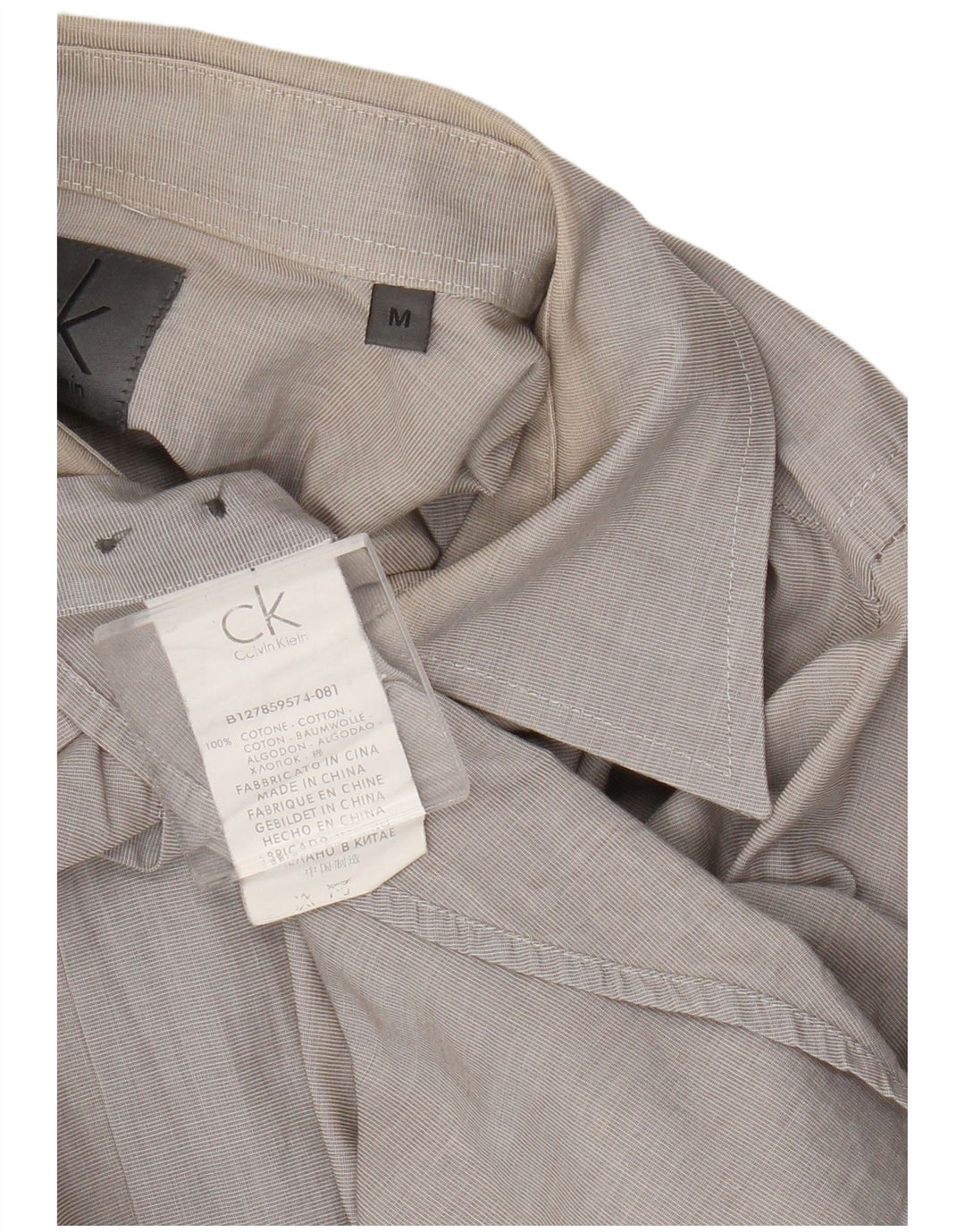 Camisa masculina Calvin Klein cinza médio algodão