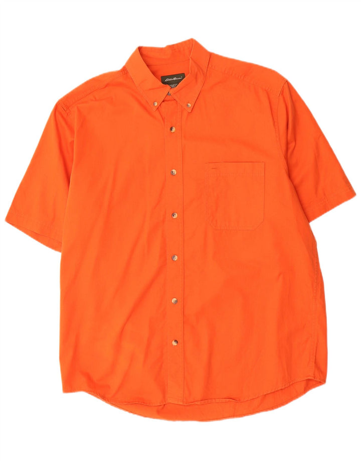 EDDIE BAUER Camisa masculina de manga curta grande algodão laranja