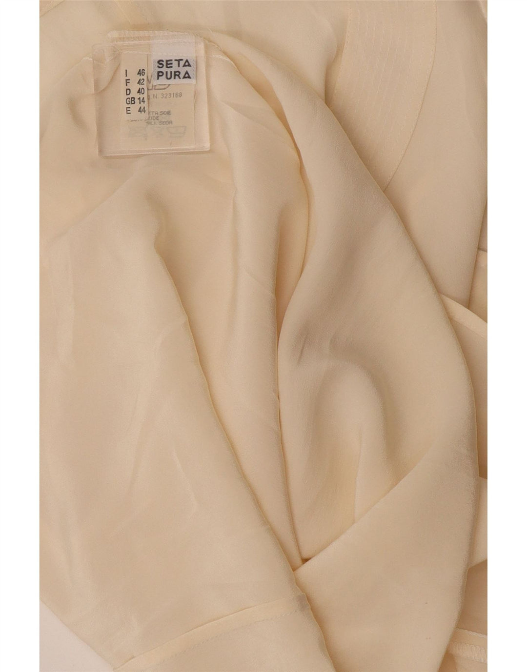 Blusa feminina vintage sem mangas, top UK 14 grande seda branca