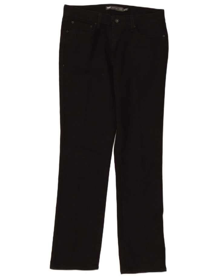 Calça jeans feminina Levi's Demi Curve cintura média reta US 12 grande W32 L31 preta