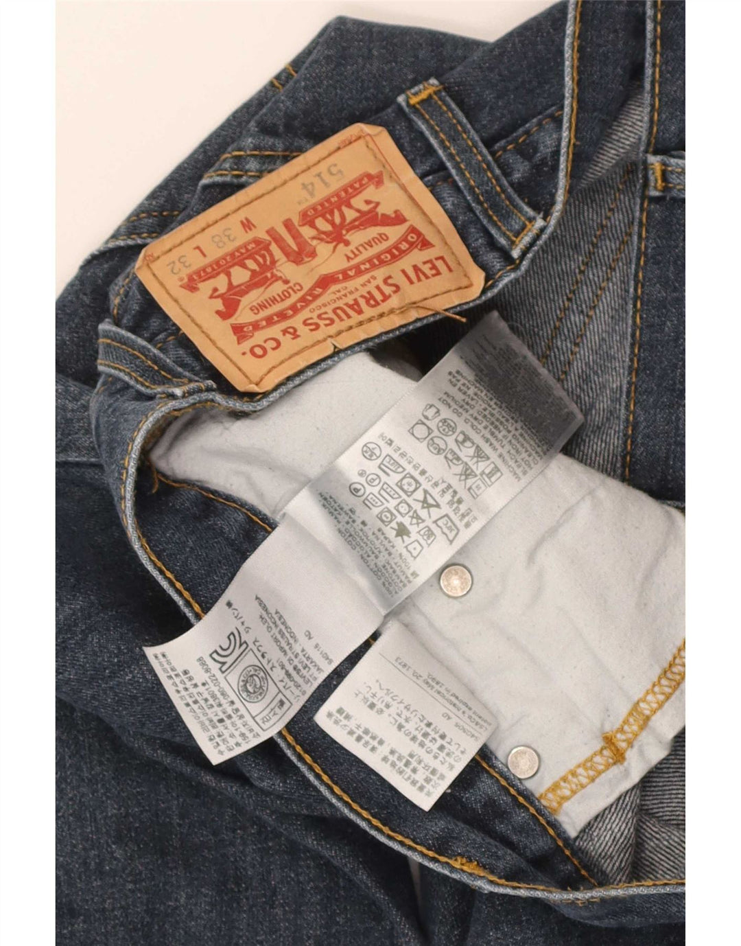 Levi's Masculino 514 Straight Jeans W38 L32 Azul Algodão