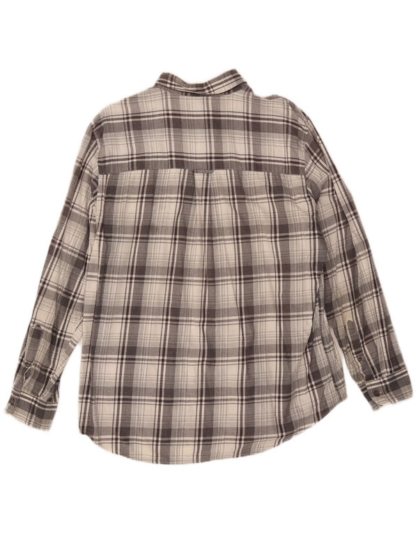 Camisa masculina de flanela Chaps grande algodão xadrez cinza