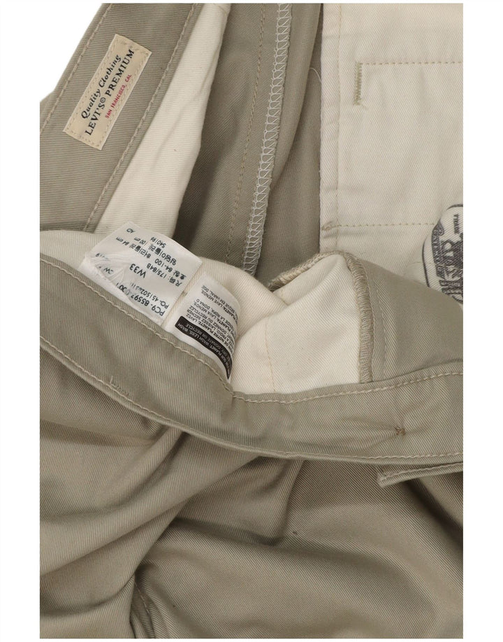 Calças Chino retas masculinas LEVI'S W33 L29 cinza