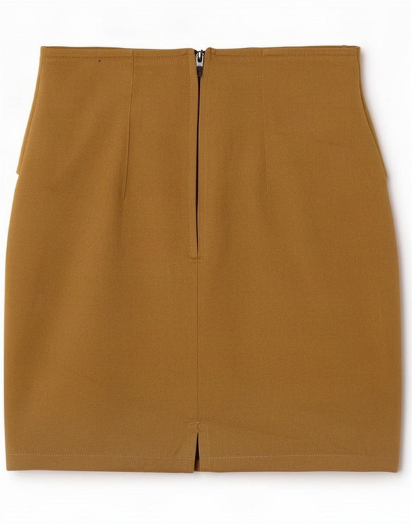 Saia lápis feminina vintage pequena W25 bege