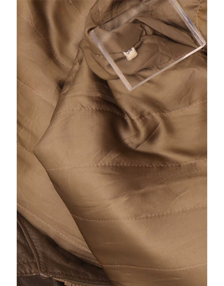 Jaqueta de couro masculina vintage IT 54 2XL marrom