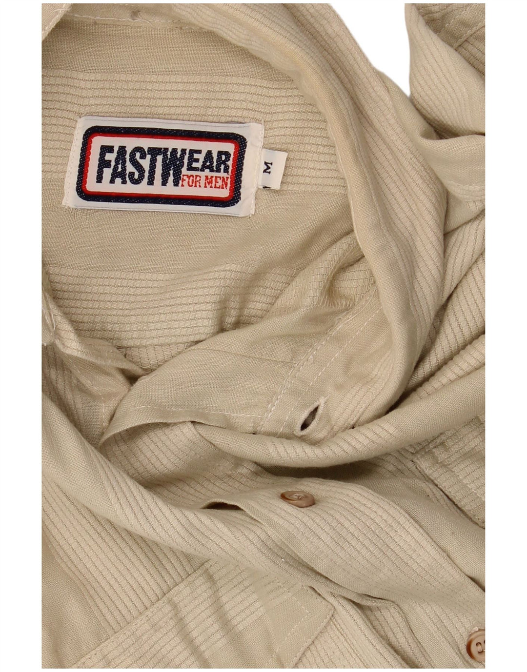 Camisa masculina vintage manga curta bege médio