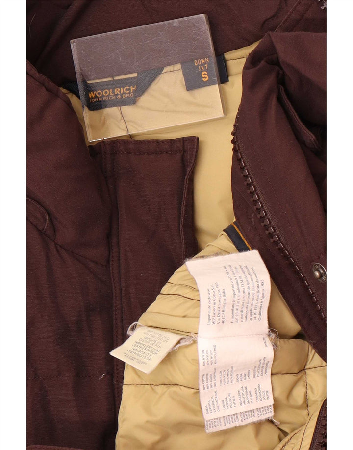 Casaco acolchoado feminino Woolrich UK 10 pequeno algodão marrom