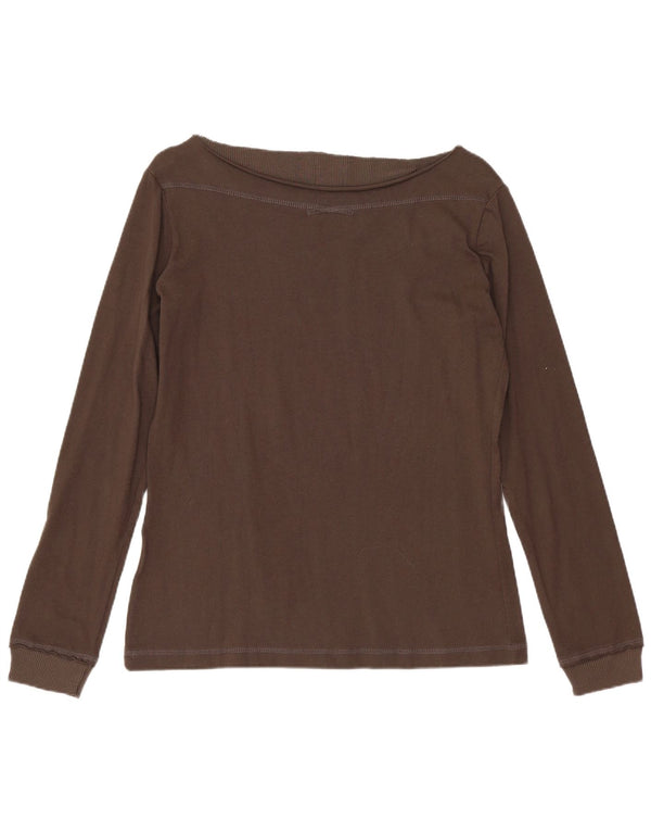 CHAMPION Womens Heritage Fit Top Long Sleeve UK 12 Medium Brown