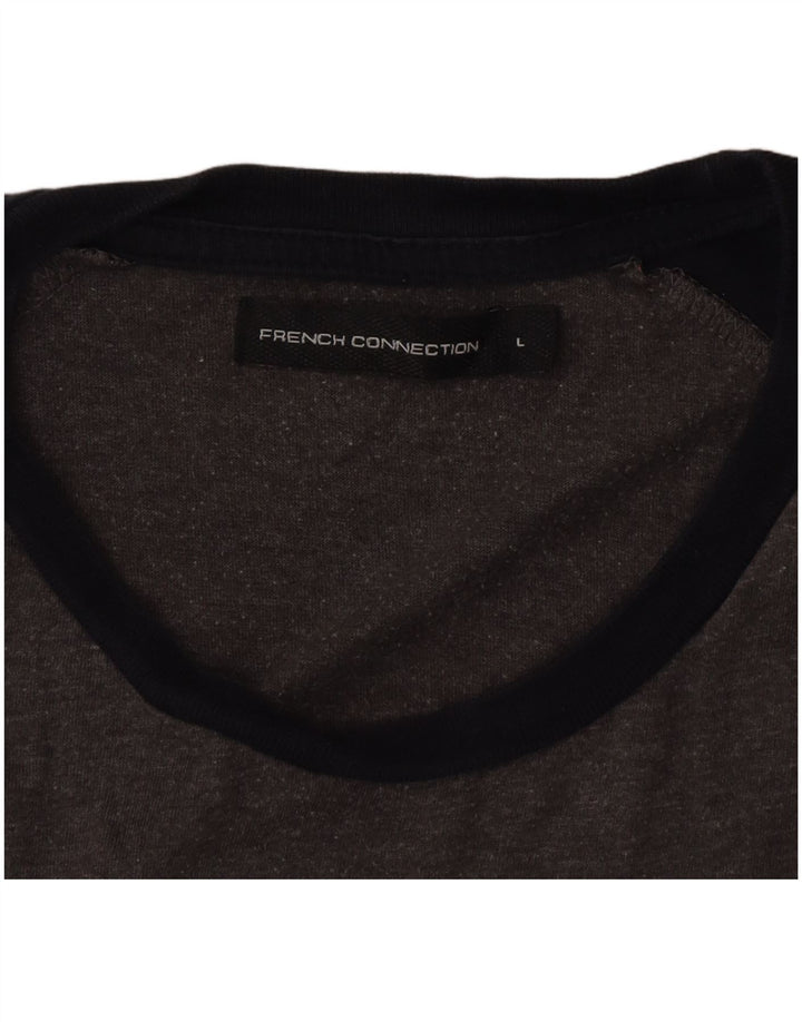 Camiseta masculina French Connection Regular Fit Top Grande Cinza