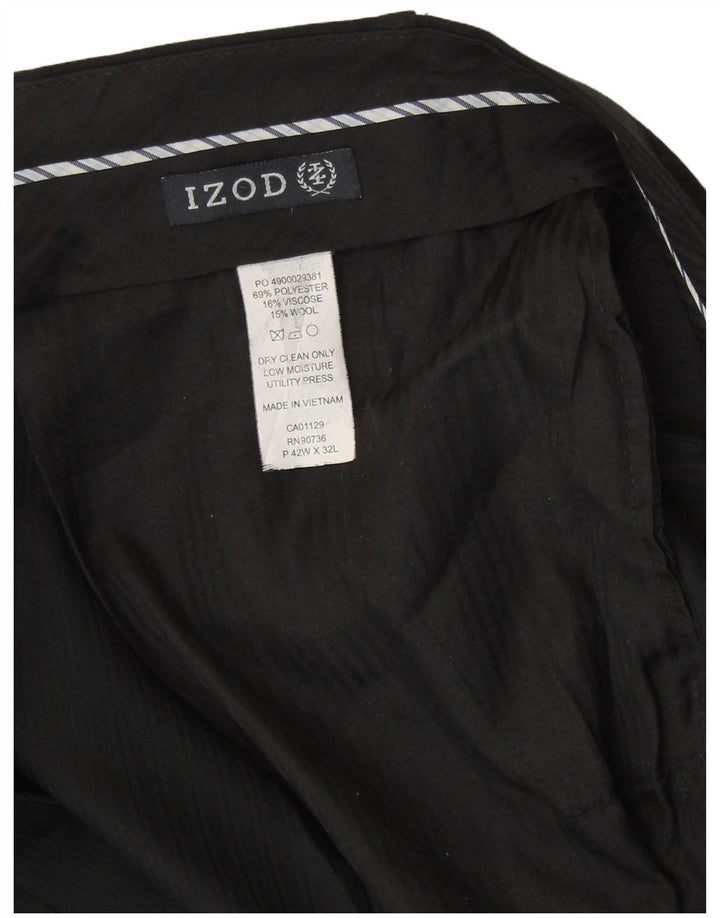 Calça masculina Izod Pegged Suit W42 L32 poliéster preto