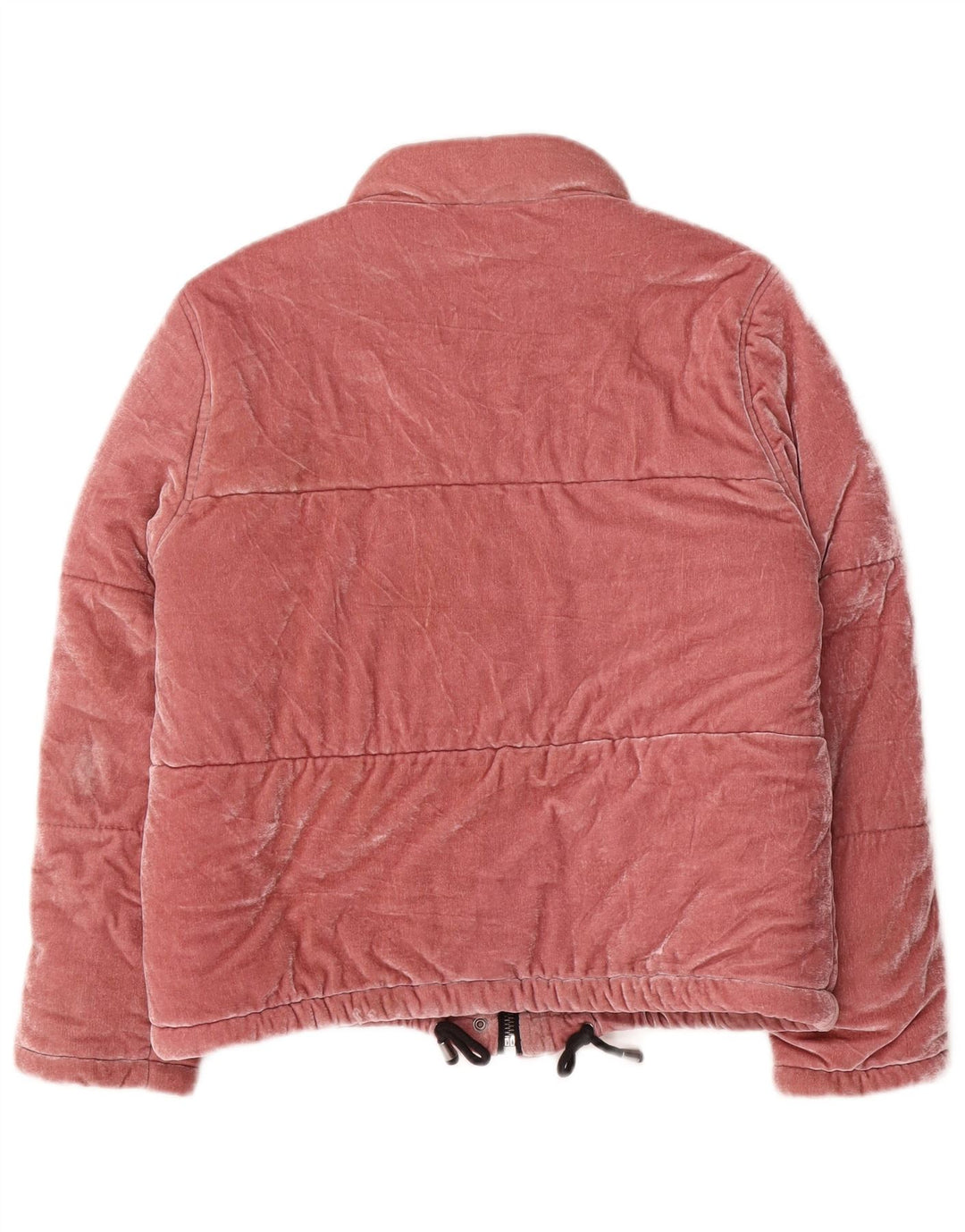 Jaqueta acolchoada de veludo feminina Topshop UK 12 poliéster rosa médio