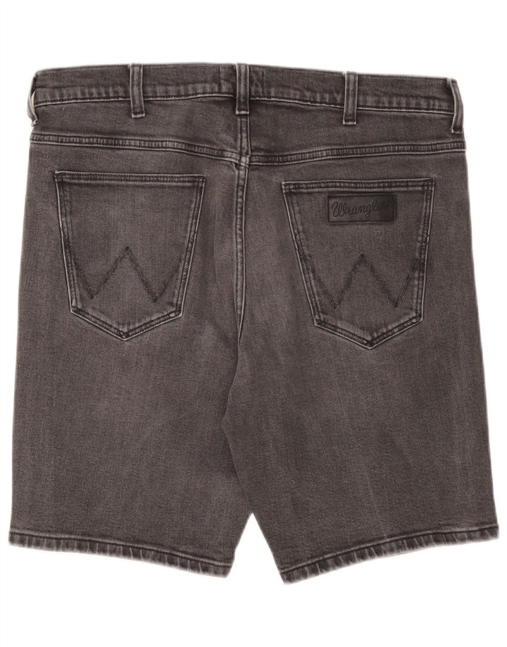 Shorts jeans Wrangler masculino de ajuste regular W34 grande algodão cinza
