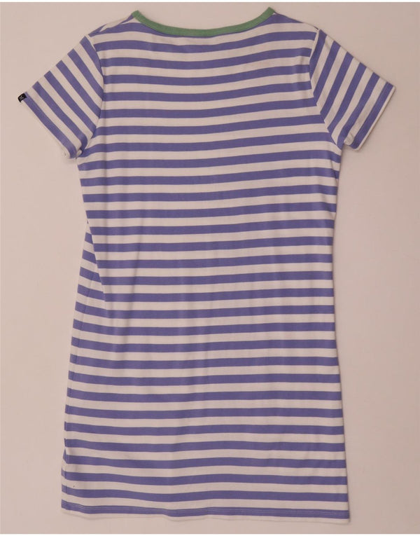 Vestido camiseta feminino Crew Clothing UK 14 algodão listrado azul médio