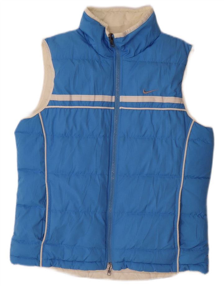 Colete acolchoado reversível feminino NIKE UK 8/10 pequeno azul
