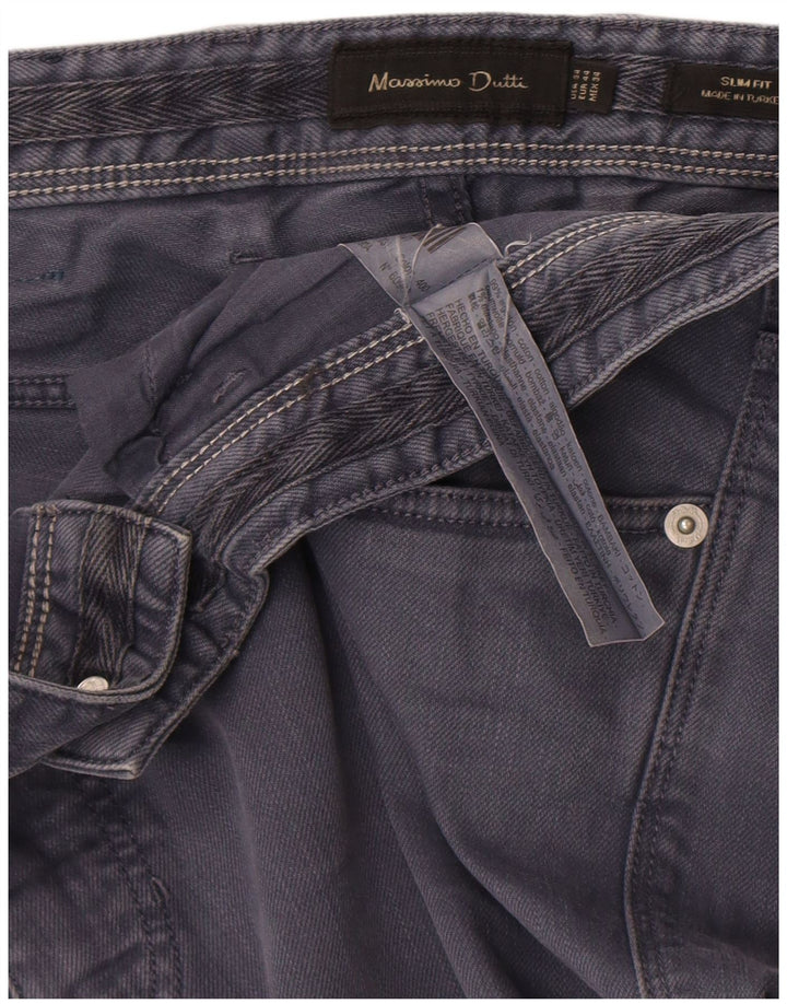 Jeans Slim Masculino Massimo Dutti EU 44 Grande W34 L32 Algodão Cinza