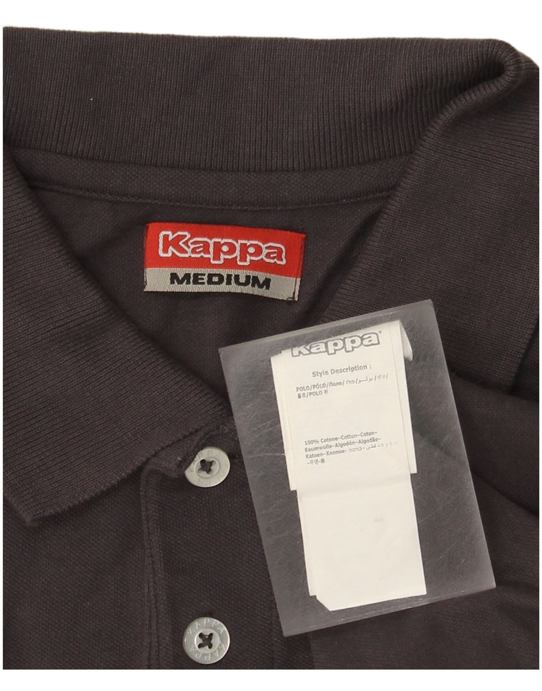 Camisa polo masculina Kappa algodão cinza médio