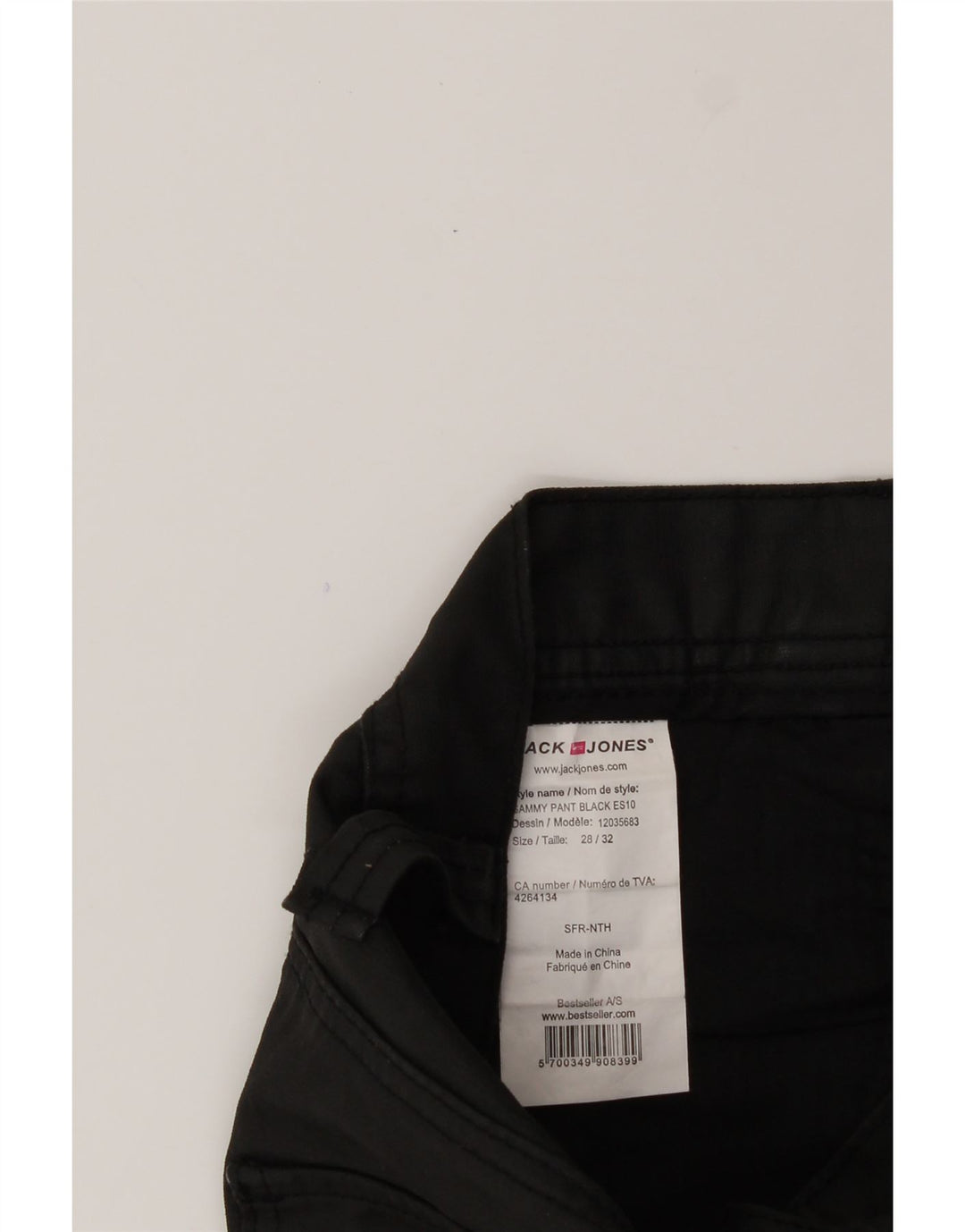JACK & JONES Mens Straight Casual Trousers W28 L32 Black Cotton Vintage Jack & Jones and Second-Hand Jack & Jones from Messina Hembry 