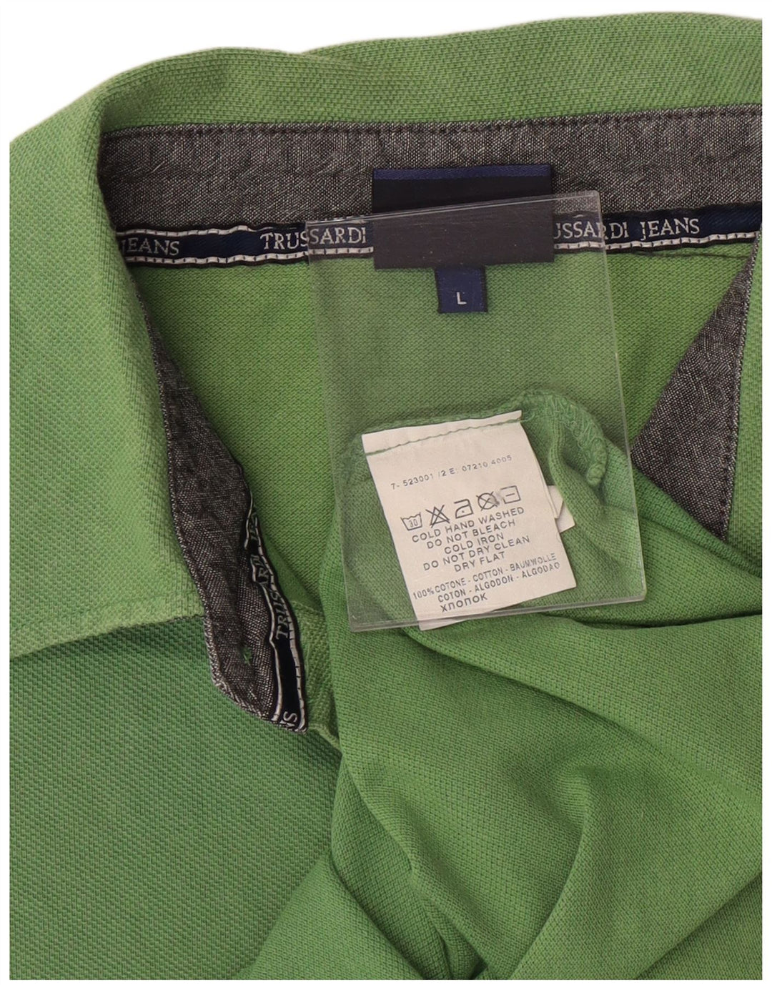 Camisa polo masculina TRUSSARDI JEANS grande algodão verde