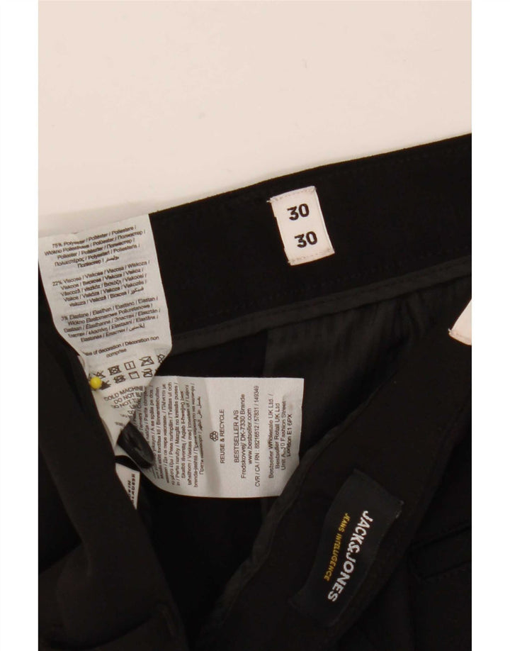 Calça masculina Jack & Jones Marco Slim Chino W30 L30 poliéster preto