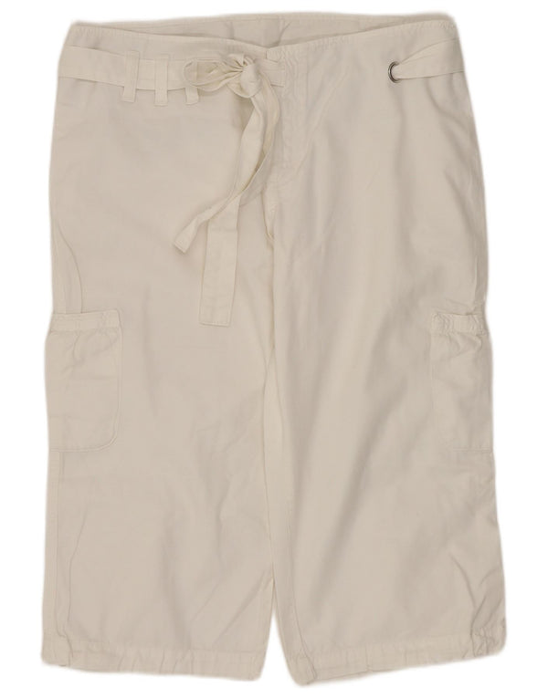 Sisley Bermuda cargo feminina IT 42 médio W32 algodão branco