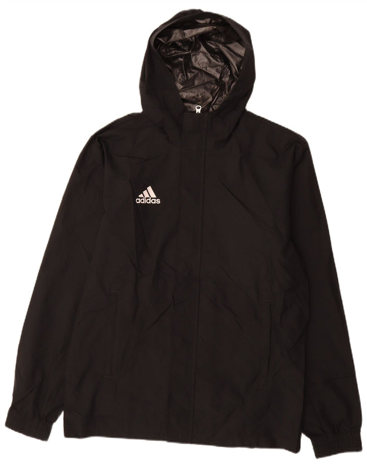 Adidas Mens Hooded Rain Jacket UK 36 Pequeno Poliéster Preto