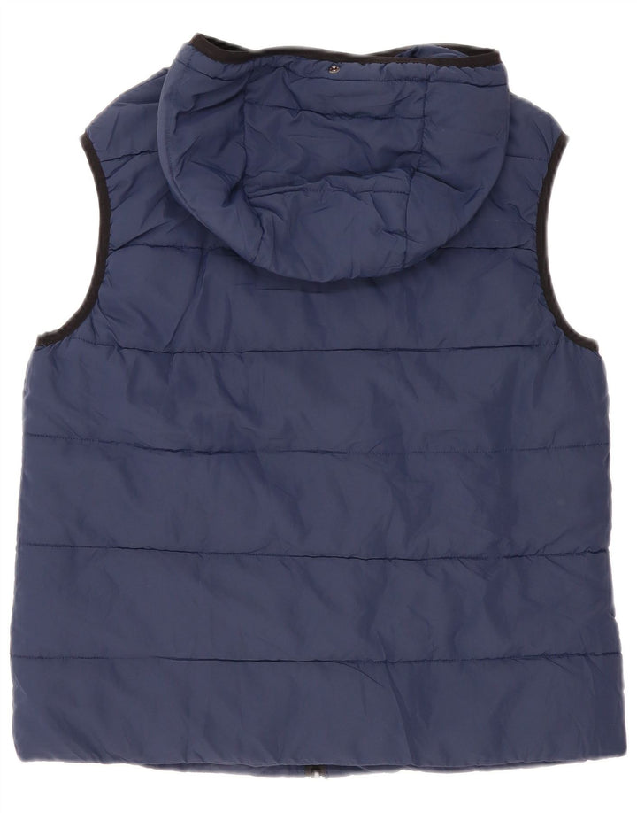 Colete acolchoado com capuz masculino Zara UK 36 pequeno poliéster azul marinho
