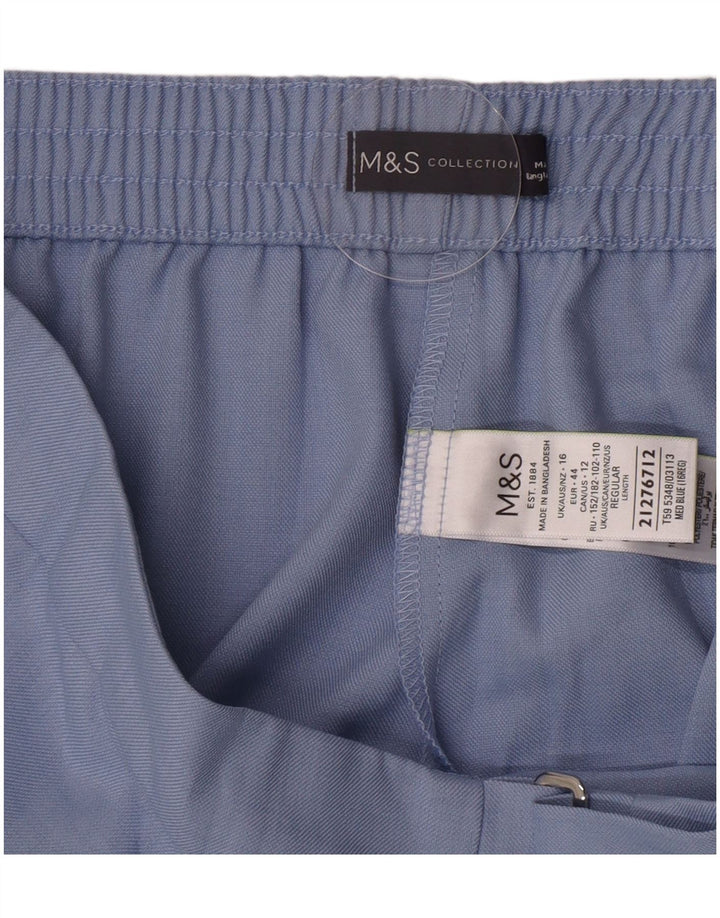 Calça feminina Marks & Spencer Regular Fit Reino Unido 16 Grande W34 L28 Azul