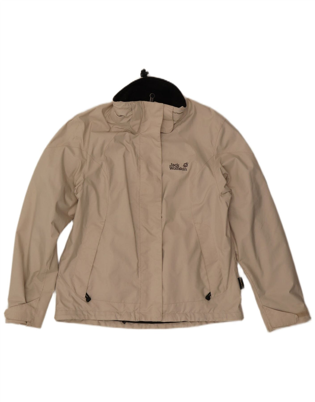 Jaqueta de chuva feminina JACK WOLFSKIN UK 12 poliéster bege médio