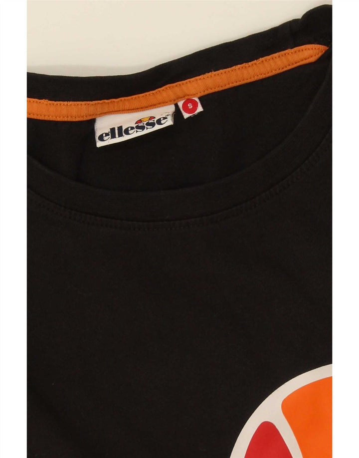 Ellesse Camiseta masculina gráfica top pequeno preto