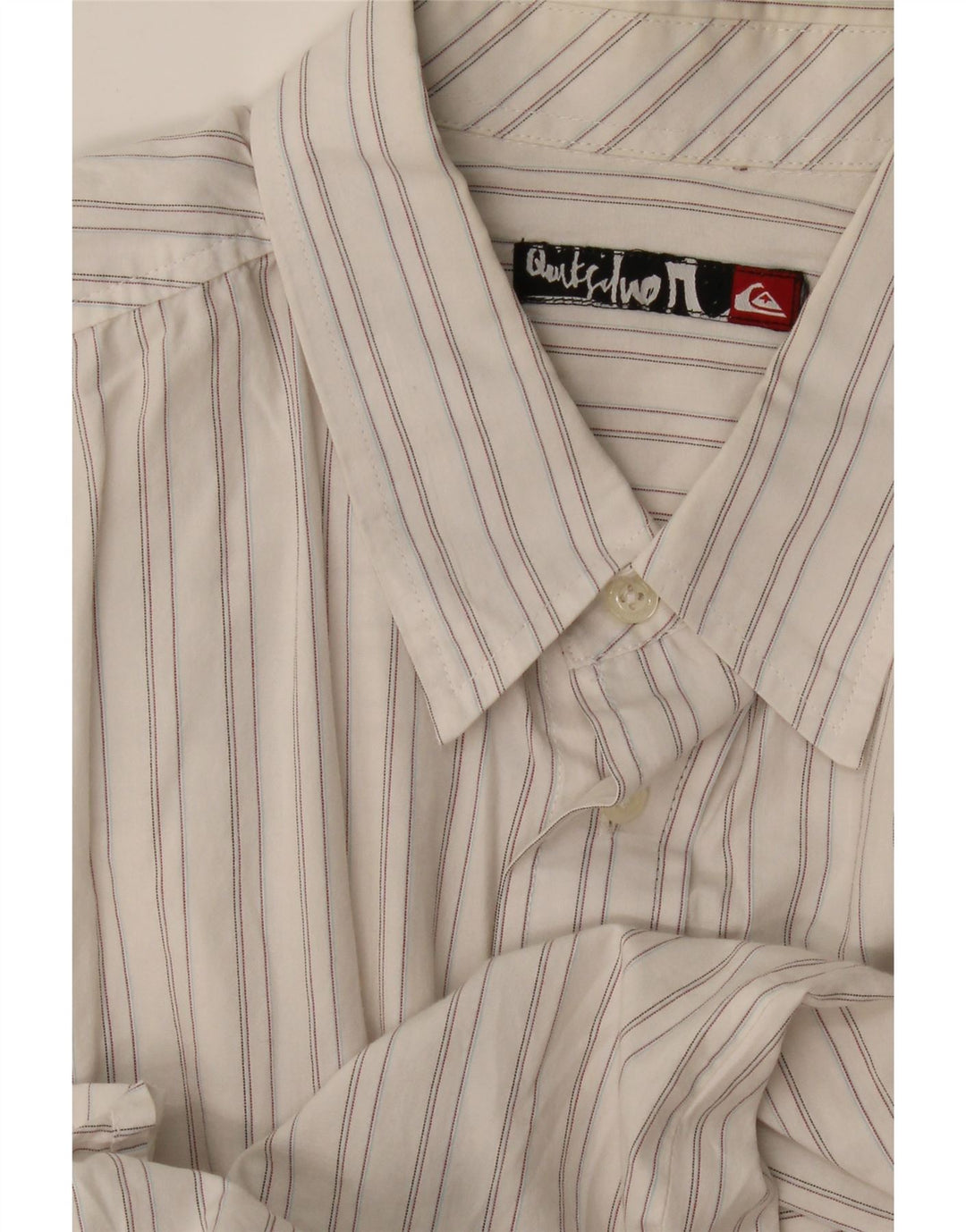 Camisa masculina Quiksilver grande listrada branca