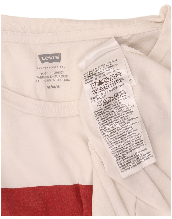 Camiseta feminina gráfica LEVI'S UK 12 algodão branco médio