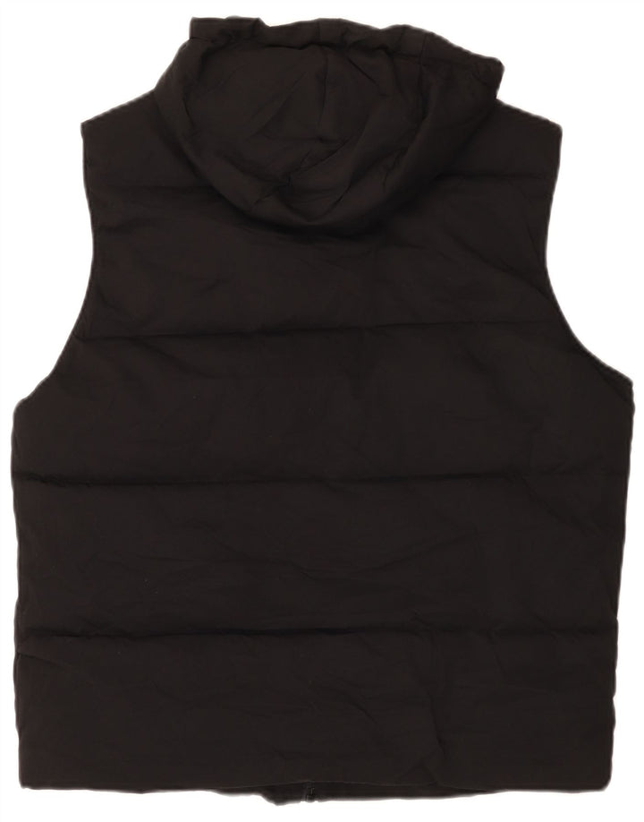 Colete acolchoado com capuz masculino Zara UK 38 poliéster preto médio