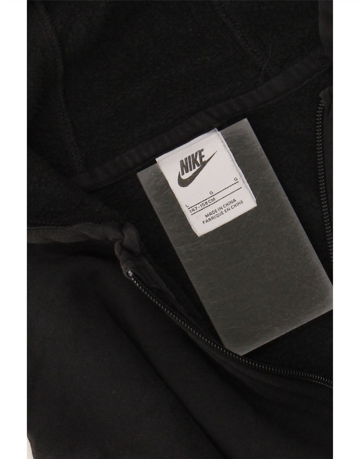 NIKE Boys Zip Hoodie Sweater 12-13 Years Large  Black Cotton Vintage Nike and Second-Hand Nike from Messina Hembry 