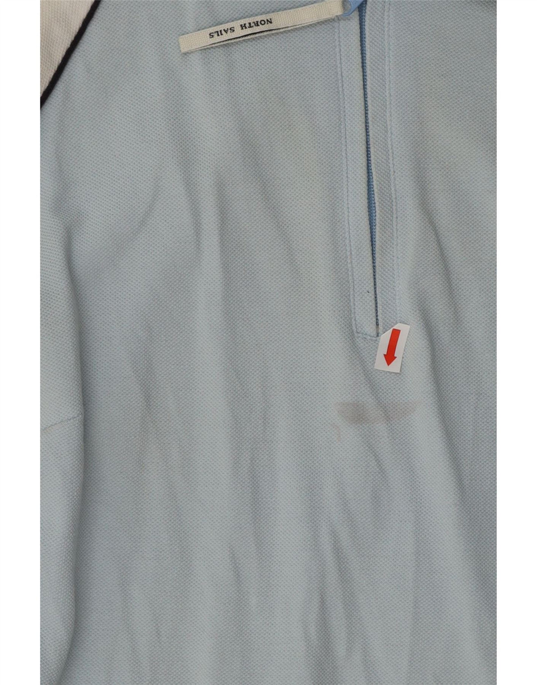 Camisa polo feminina NORTH SAILS com gola e zíper Reino Unido 12 bloco colorido azul médio