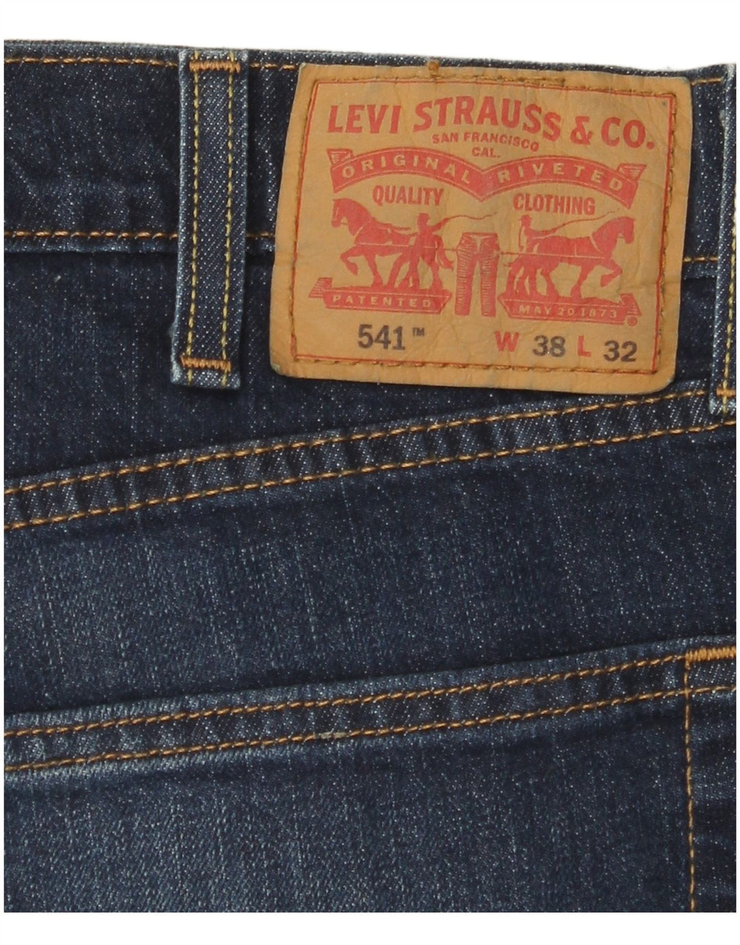 LEVI'S Masculino 541 Straight Jeans W38 L32 Azul Marinho Algodão
