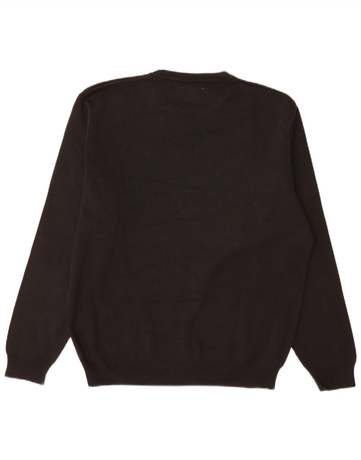 Zara Suéter masculino com gola redonda XL algodão preto