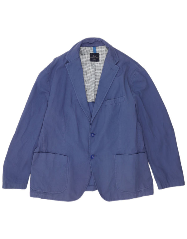 Harmont & Blaine Mens 2 Button Blazer Jacket UK 42 XL Blue Cotton