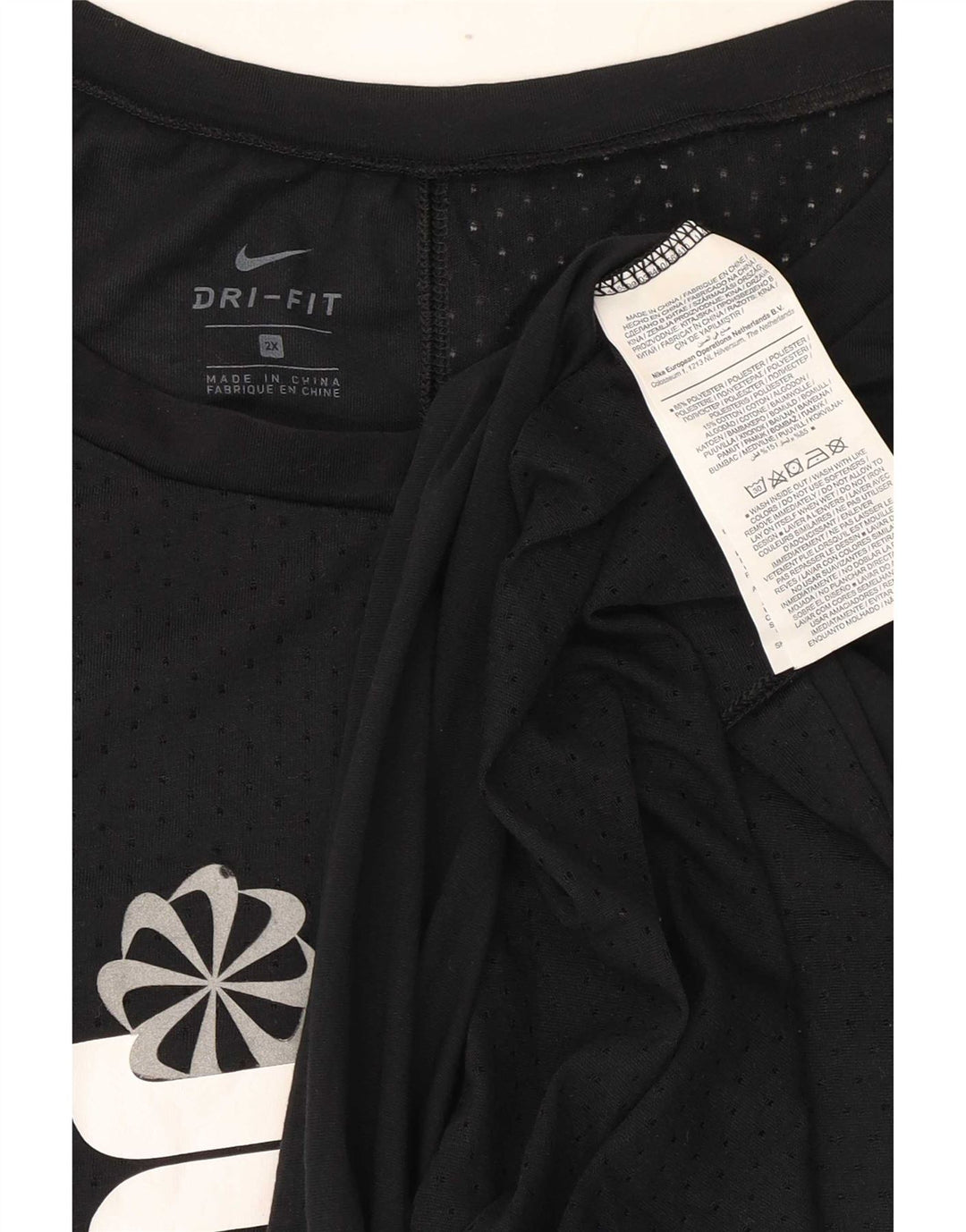 Camiseta Nike Feminina Dri Fit Oversized Graphic Top UK 20 2XL Preto Poliéster