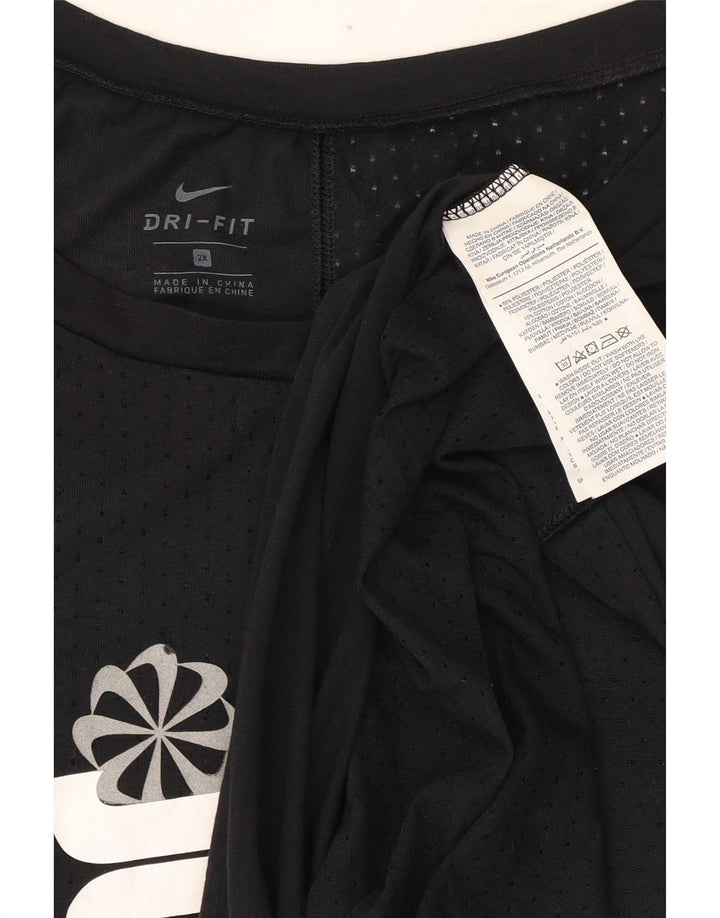 Camiseta Nike Feminina Dri Fit Oversized Graphic Top UK 20 2XL Preto Poliéster