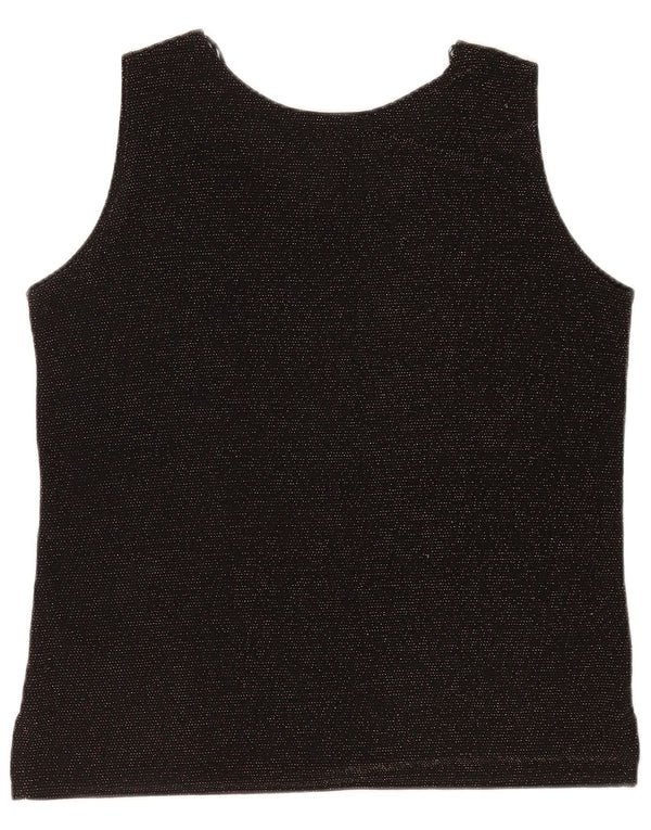 Blusa feminina sem mangas Gerard UK 14 médio preto manchado