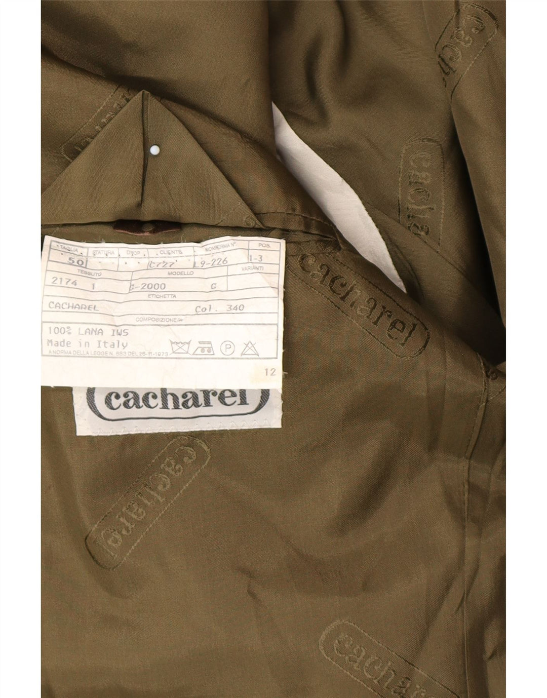 Jaqueta Blazer Masculina Cacharel com 2 Botões IT 50 Grande Lã Cáqui