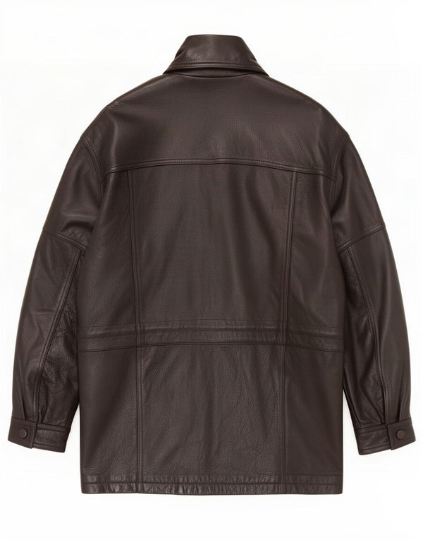 Casaco de couro masculino Kartel UK 40 grande marrom