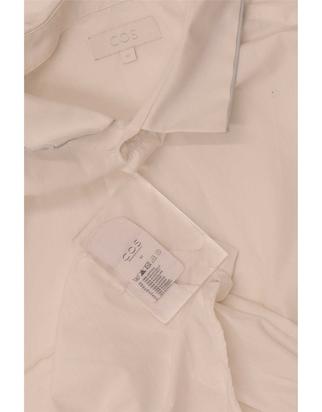 Camisa masculina Cos tamanho 41 grande algodão branco