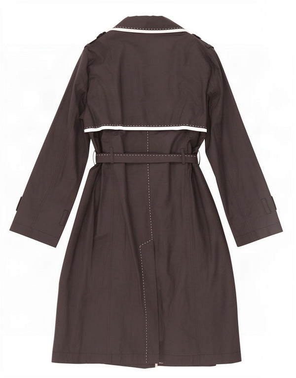Trench coat feminino Luisa Spagnoli IT 48 XL azul marinho algodão colorblock