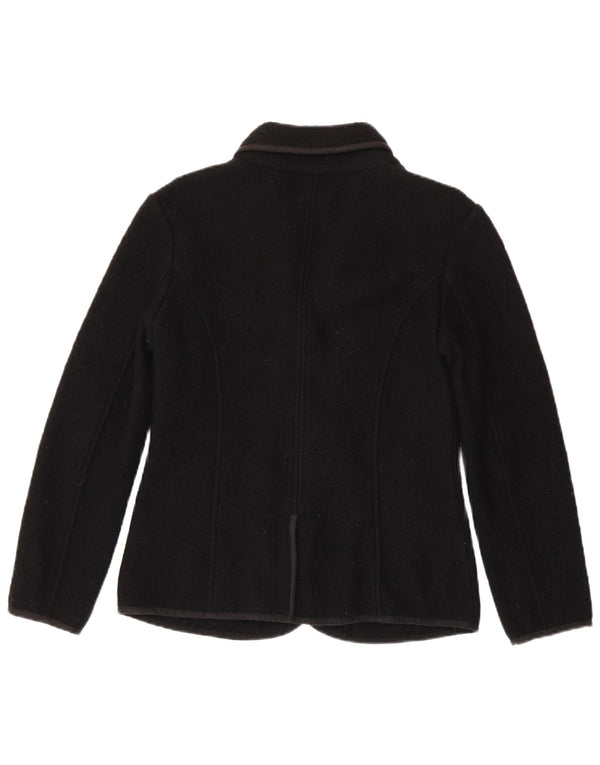 Woolrich Womens 4 Button Blazer Jacket UK 14 Large Black Wool
